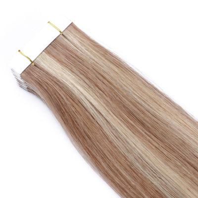 Tape Non-Remy Human Hair Adhesive Extension Machine Made Seamless Skin Weft Double Side Tape Made Straight Hair 40PC