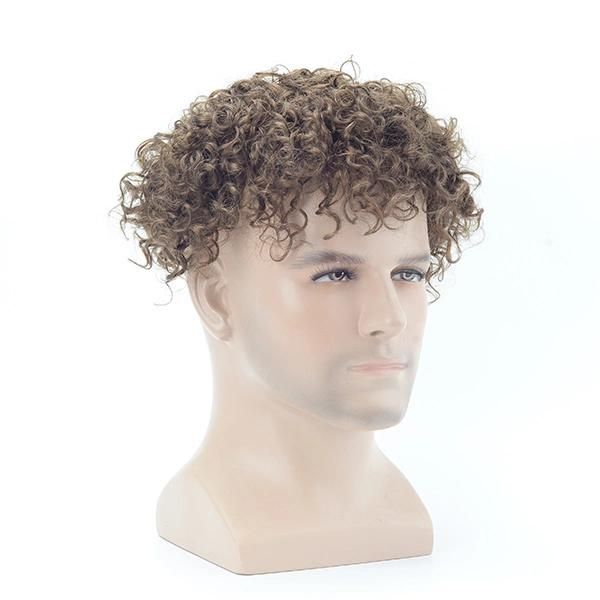 Fine Mono with Clear PU Around Lace Front Men′s Hair Toupees