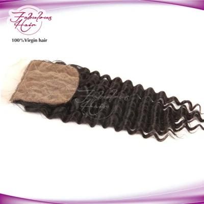 Brazilian Human Hair 4*4 Lace Closure Remy Deep Wave Hair