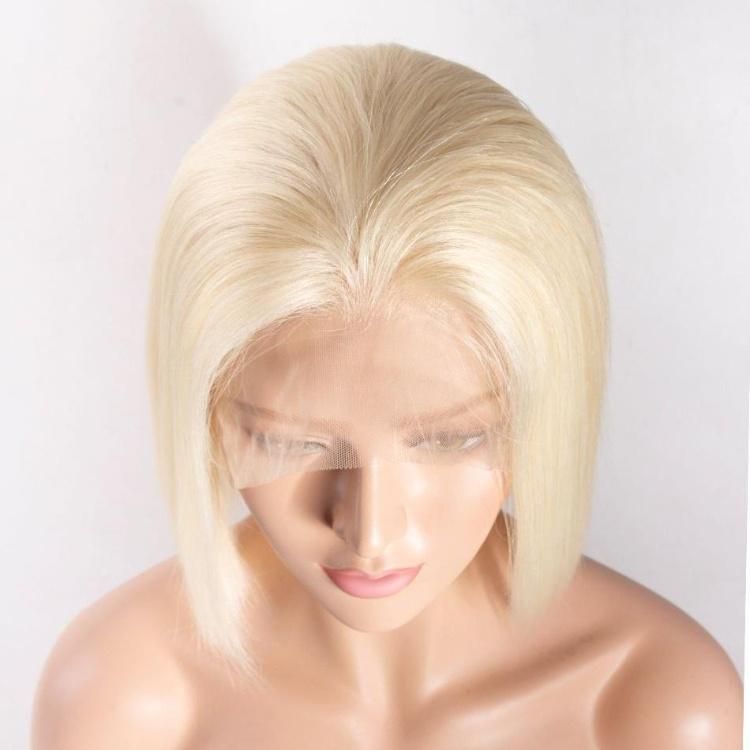 Cheap Peruvian 613 Blonde Colored Bob Wig, Raw Virgin Transparent HD Full Lace Human Hair Wig, 100% Bob Wig Human Hair Lace Front