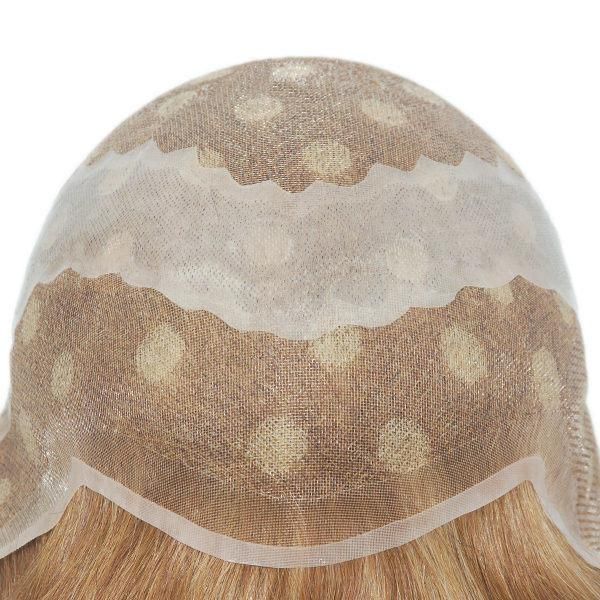 Ljc610 Mono with PU Gauze Natural Human Hair Toupee for Women