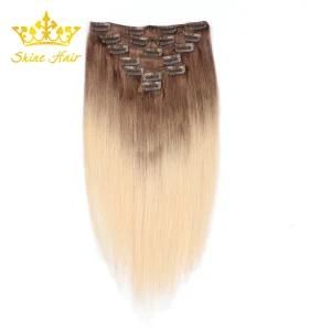 Factory Wholesale Hair Extensions 100% Human Hair in Ombre Color Straight