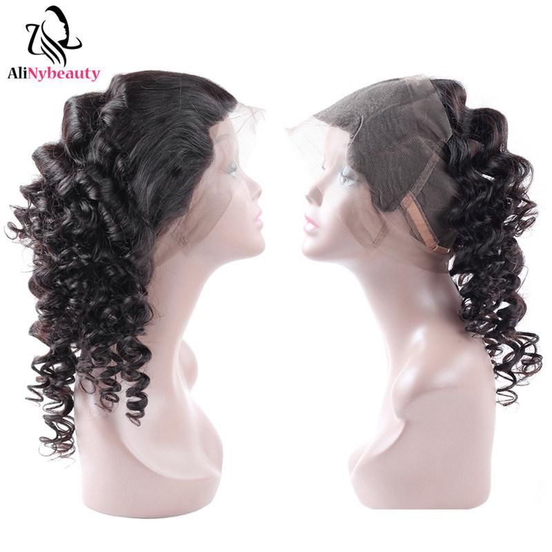 Brazilian Virgin Hair Loose Wave 360 Lace Frontal Closure with Bundle
