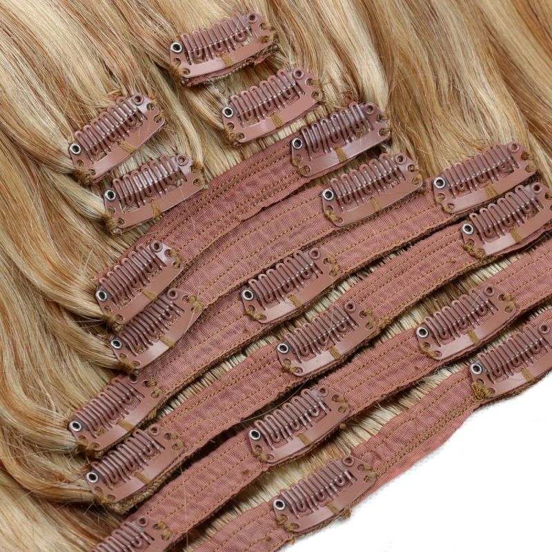 Piano Highlight Colors P27/613 140g 10piece 20inch Full Cuticle Aligned Remy Indian Hair Clip in Hair Extension