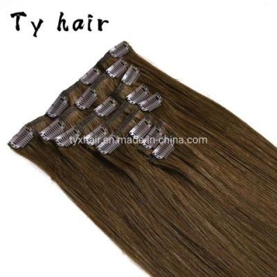 Adding Hair Volume Mixed Style Remy Human Seamless Thick End Hair Clips Hair Extensions