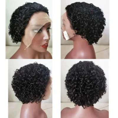 Wholesale 13X4 HD Lace Front Free Part Pixie Cut Human Hair Wig Short Curly Bob Wigs for Black Women