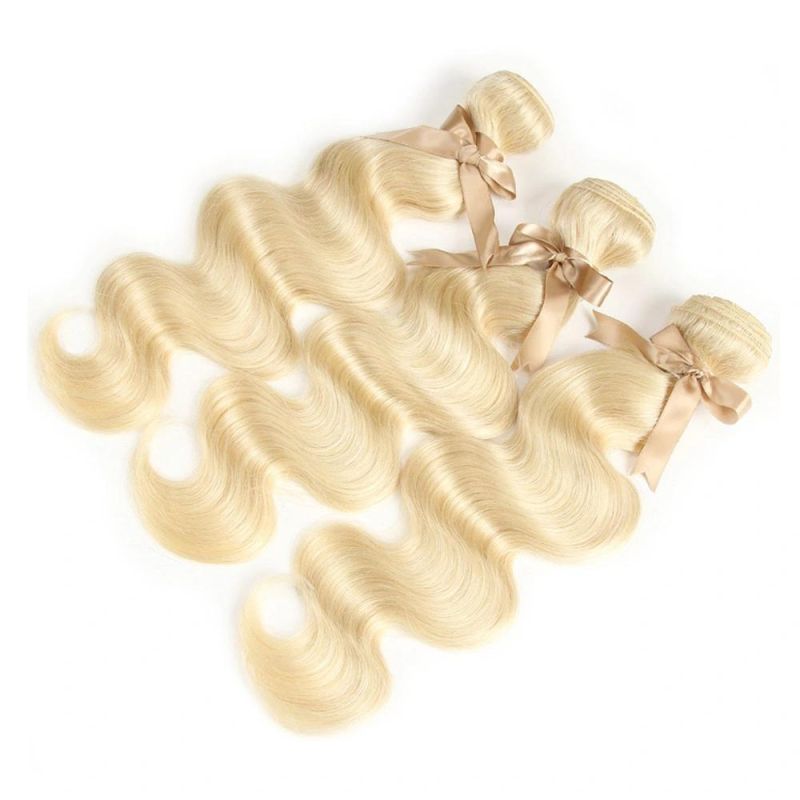 613 Bundles with Frontal Brazilian Body Wave Bundles with Closure Remy Human Hair Blonde Bundles with Closure