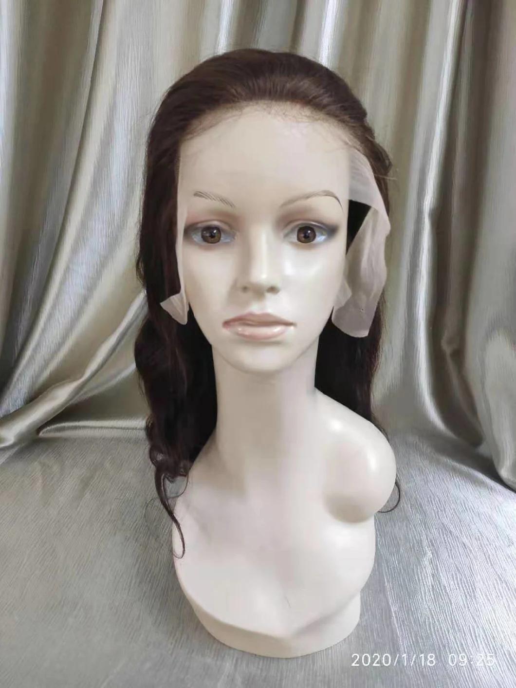 Dark Brown Virgin Brazilian Human Hair Lace Frontal Wigs on Promotion