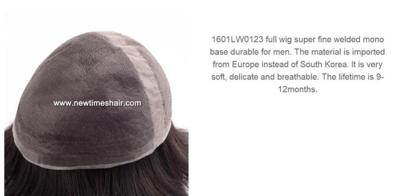 Luxury Stocked Men′s Wig Cap Super Fine Welded Mono Base Hair System