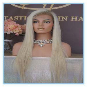 Top Quality Hot Sales Ombert #8/60 Platinum Color Straight Human Hair Lace Wigs with Factory Price Wig-043
