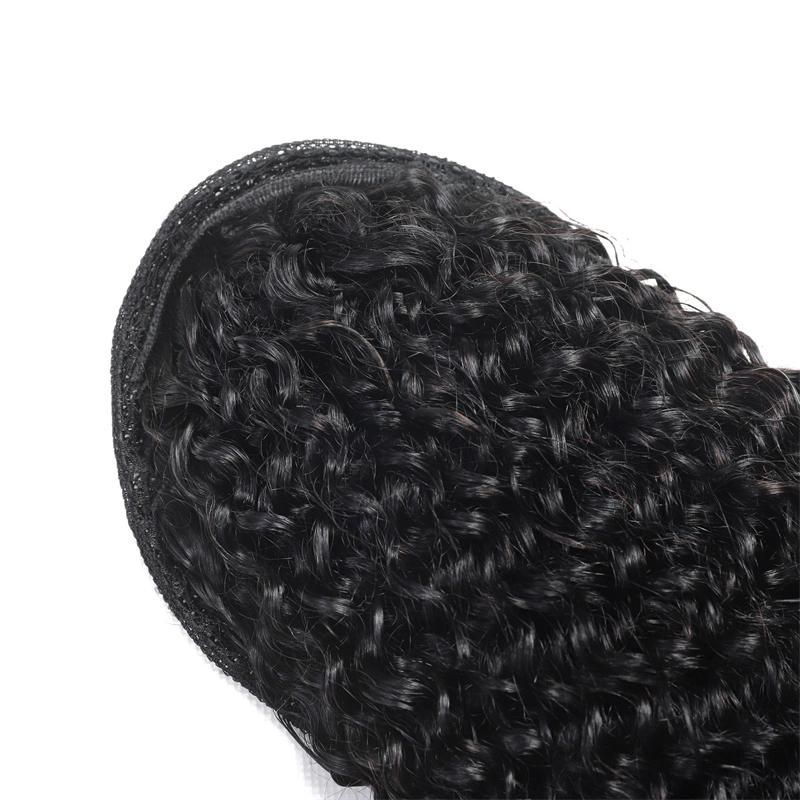 Kinky Curly Ponytail Human Hair Remy Brazilian Wrap Around Ponytail Drawstring Ponytail Clip in Hair Extensions