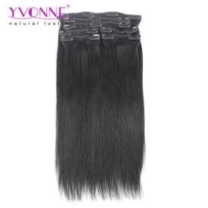 Brazilian Straight Virgin Hair Clip in Human Hair Extensions 7 Pieces/Set Natural Color 120g/Set