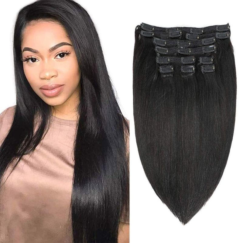 Kbeth Human Hair Extension Tape in for Black Women 100% Virgin Raw Brazilian Remy Black 18 Inch Length I Tip Clip in Straight Human Hair Extensions Vendor