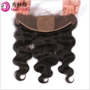 Free Shipping Virgin Chinese Silk Base Frontal Closure 13*4 Natural Black Body Wave Human Hair