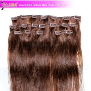 100% Top Real Human Hair Clip in Hair Extension