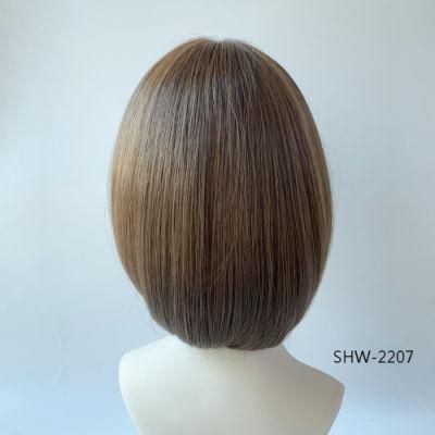 Wholesale Handtied High Quality Heat Resistant Synthetic Hair Short Black Bob Women Hair Wig with Bangs 548