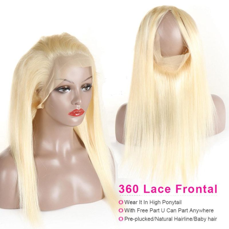 Wholesale Straight Brazilian Virgin Human Hair 360 Lace Frontal
