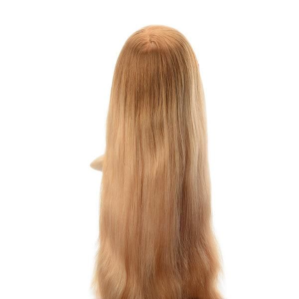 Full Skin Cap with Lace Front Injected Hair Blond Color Hair Replacement for Women