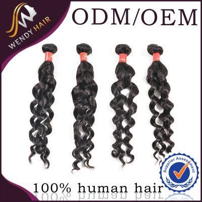 Natural Color Remy Virgin Peruvian French Curl Human Hair Weaves
