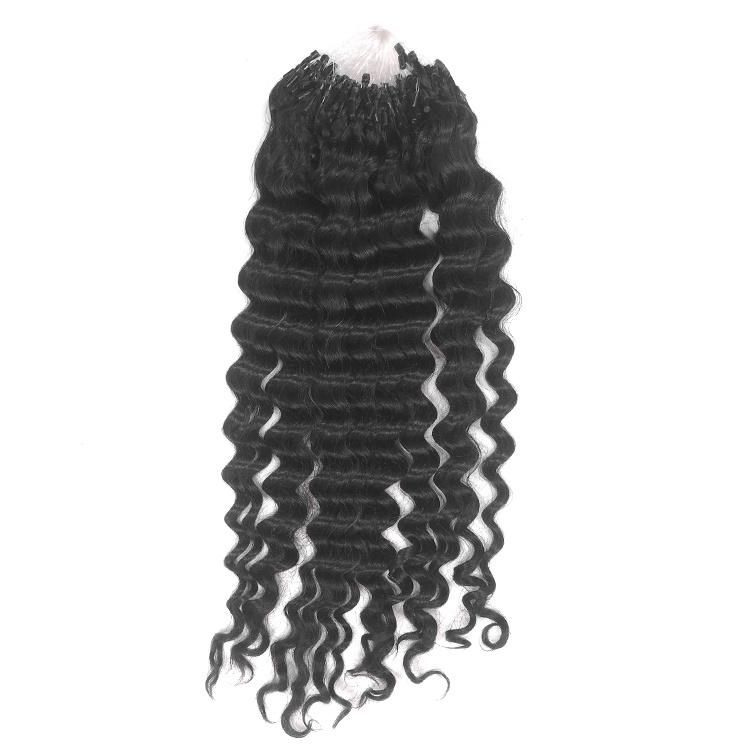 12A Indian Mink Cuticle Aligned Human Hair Jerry Curly Micro Ring Hair Extensions