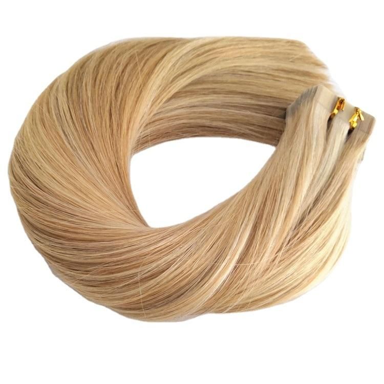 Invisible Aligned 100% Russian Human Hair Double Drawn Tape in Hair Extensions