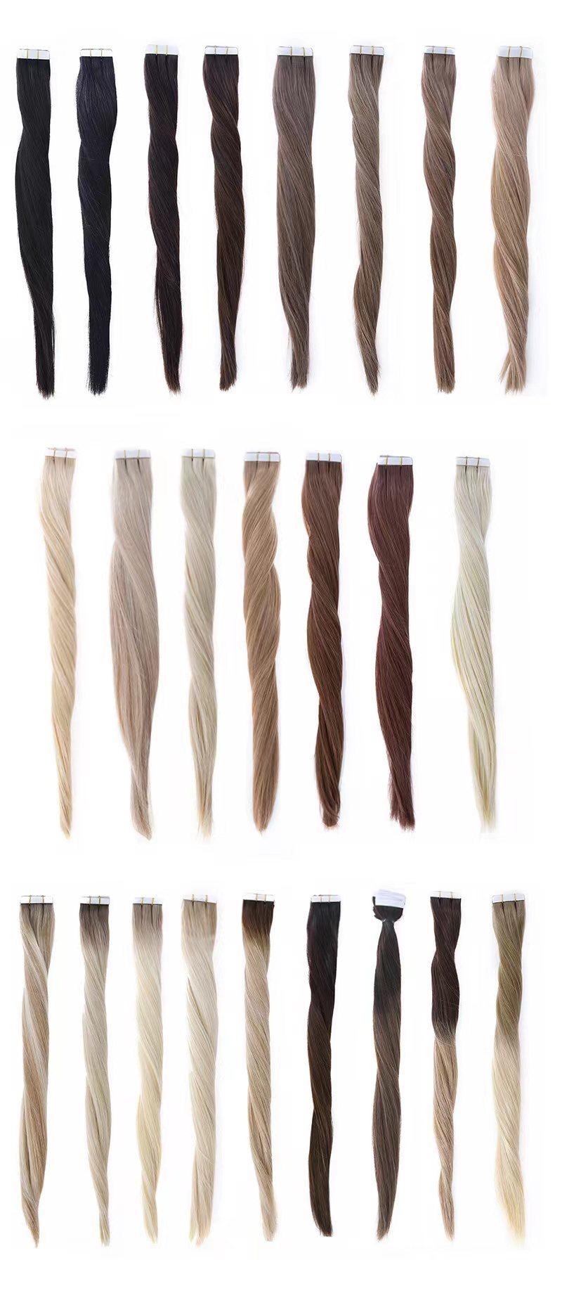 Double Drawn European Russian Human Hair Tape Hair Extension 100% Virgin Remy Tape in Hair