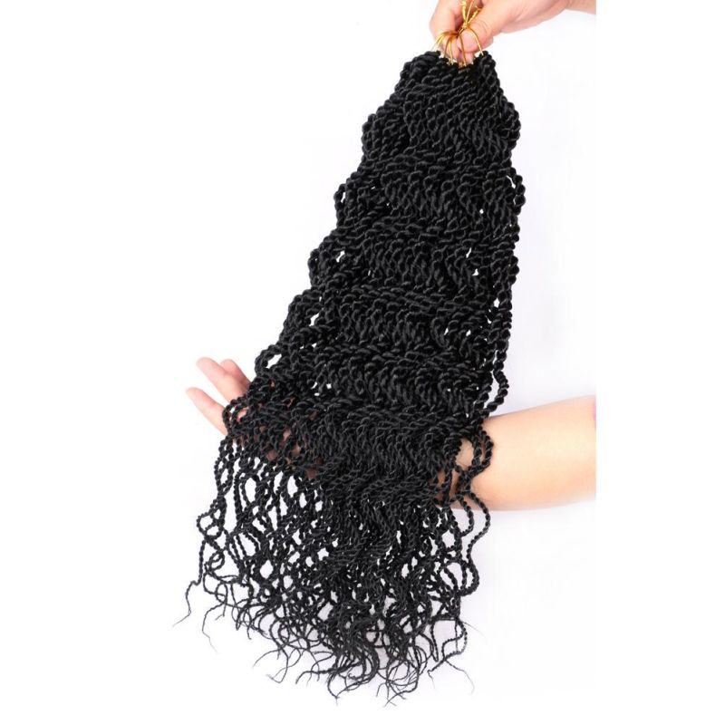18inch 15 Strands Wavy Senegalese Twist Crochet Braiding Goddess Hair Extensions