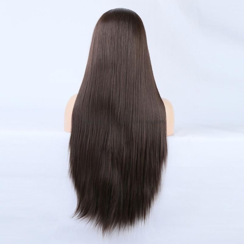 Trendy New Dark Brown 6# Wholesale Lace Front Synthetic Fiber Wig