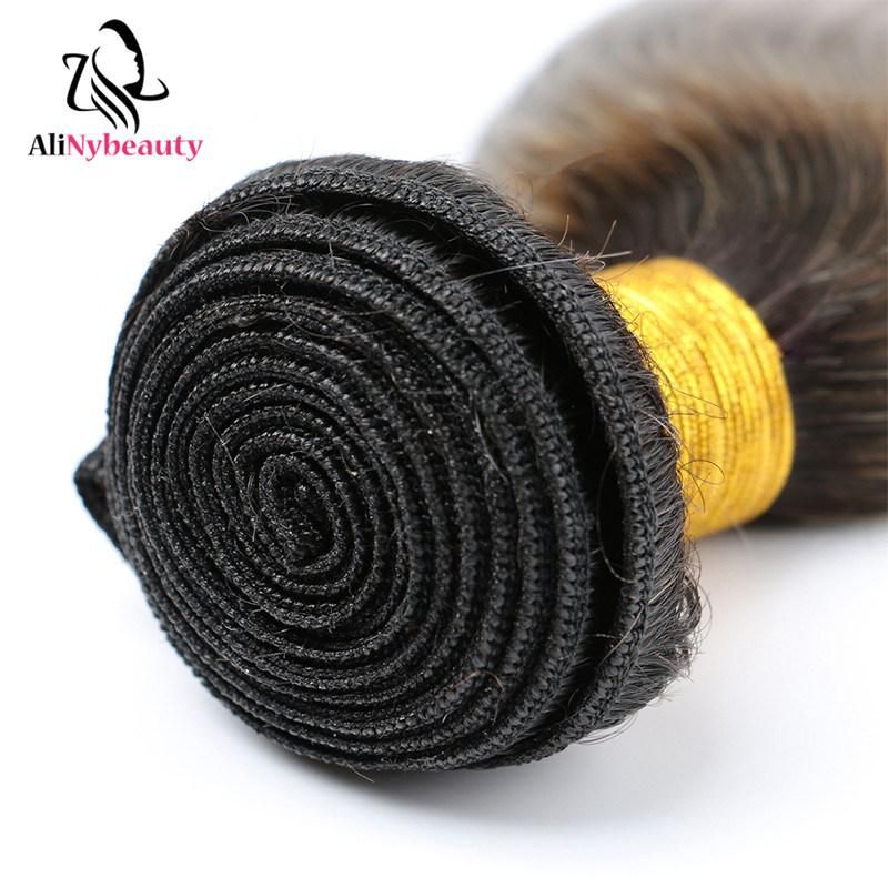 Top Quality Brazilian Virgin Hair Weft Color 1b/Grey Hair