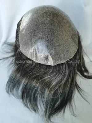 2022 Most Natural Clear PU Base Men&prime; S Wig Made of Remy Human Hair