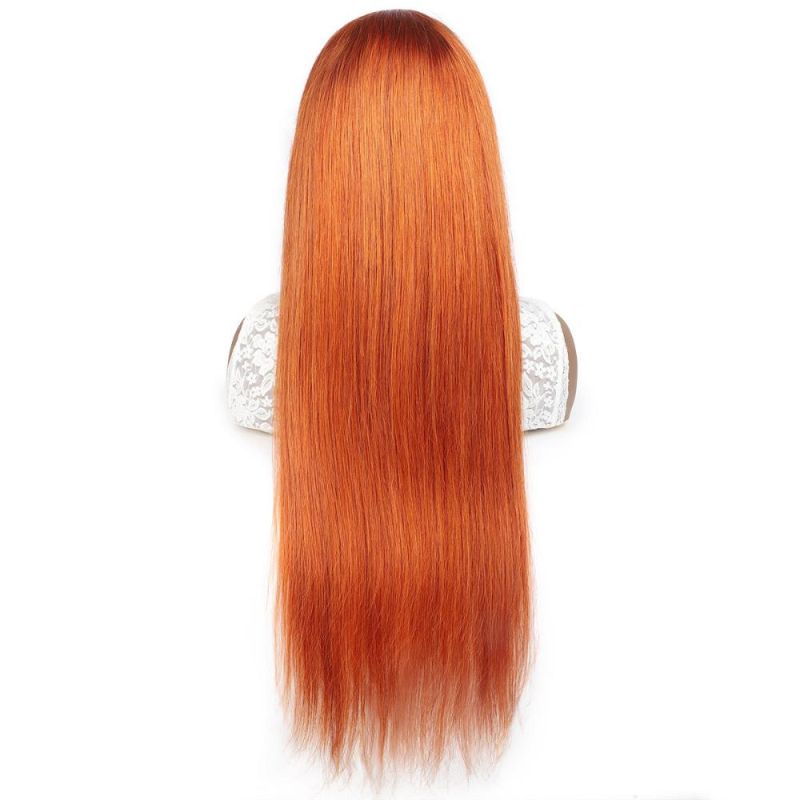 Cheap 13X4 Lace Front Silky Straight Human Hair Wig #Ginger613
