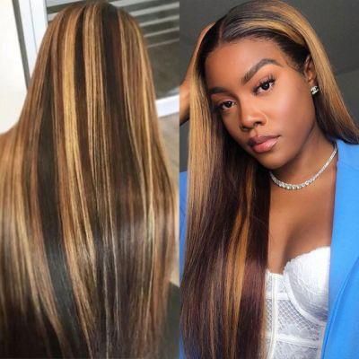 Super Highlight Ombre Bundles with Closure Brazilian Human Hair Bone Straight Bundles with Closure Brown Human Hair Bundles