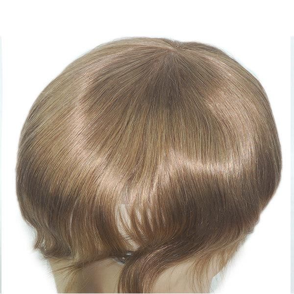 PU with Gauze Base with Lace Front Natural Human Hair Toupee