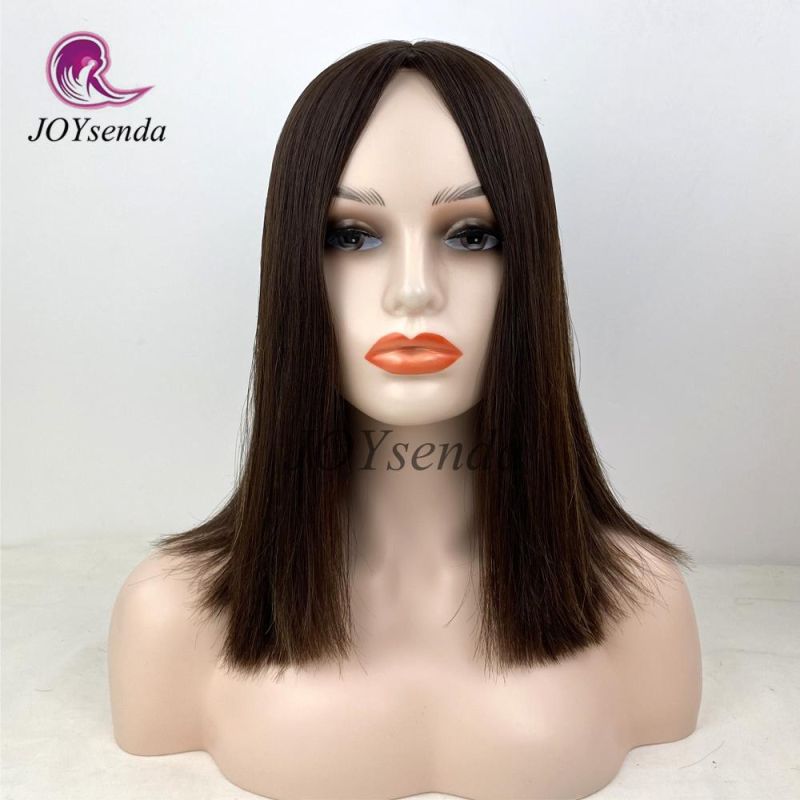 Silk Base Top Jewish Wig Natural Skin Highlight Human Hair for Women Hair Topper Quality Kosher Wigs