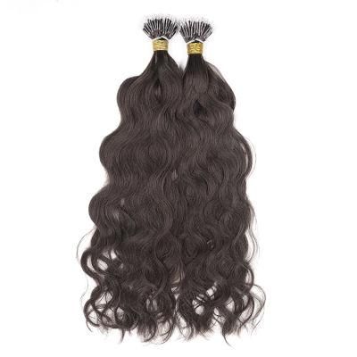 10A Virgin Hair Nano Ring Natural Wavy Hair Weft Extension #Black