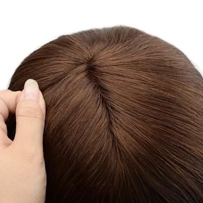 Lw5227 Beautiful Remy Hair Glueless Wig Anti-Slip Silicon with Mono Base Women Hair Systems