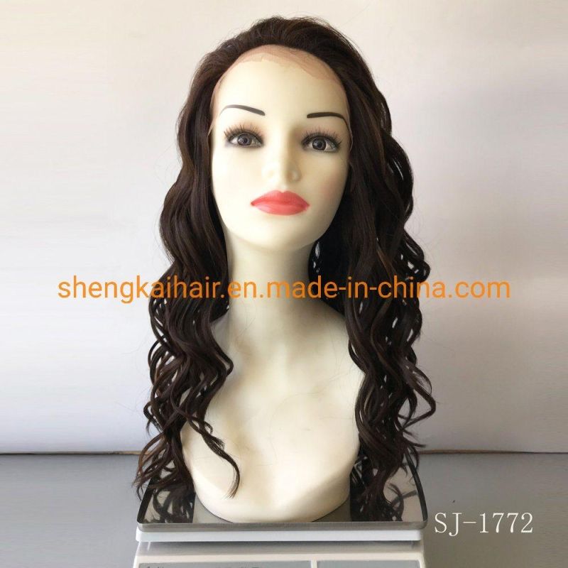 Wholesale Good Quality Handtied Heat Resistant Synthetic Curly Lace Front Synthetic Wigs 610