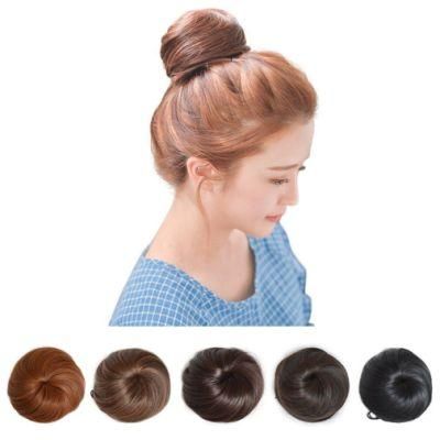 Women&prime; S Scrunchie Synthetic Hair Bun Bud Chignon with Adjustable Drawstring and Clips