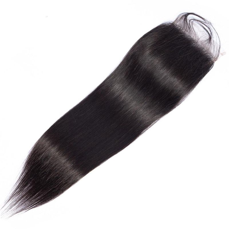 Straight Lace Closure 4X4 Free/Middle Part Lace Closure Remy Hair