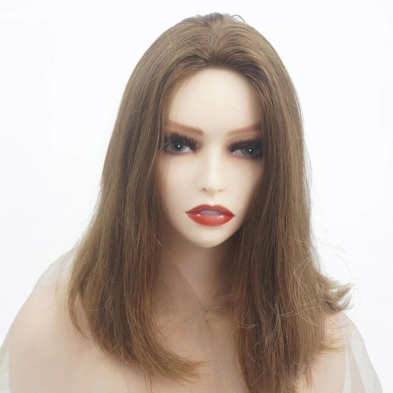 Wholesale Mongolian Hair Human Hair Wigs 100% Real Human Hair 16 Inches Straight Hair Light Brown Color Kosher Wig Custom Wig Factory Sheitel Perruque