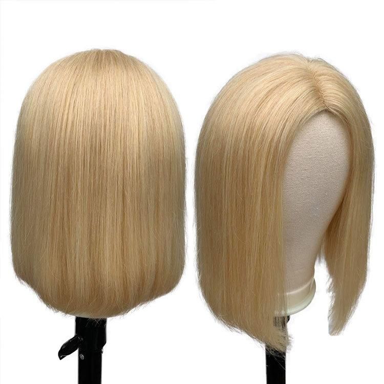 Cheap Peruvian 613 Blonde Colored Bob Wig, Raw Virgin Transparent HD Full Lace Human Hair Wig, 100% Bob Wig Human Hair Lace Front