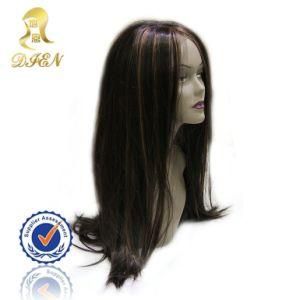 Women Periwig Full Lace Wig with Middle Parting Silky Straight 18 Inch