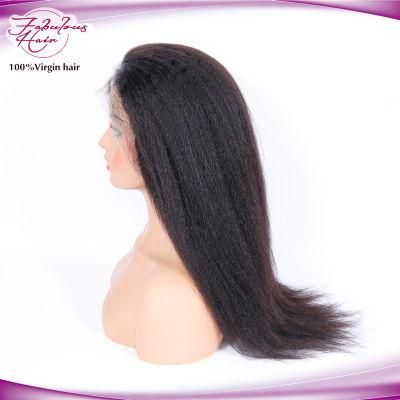 16 Inch Best Kinky Straight Human Hair HD Lace Front Wig