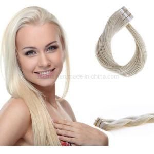 #60 Platinum Blonde Unprocessed Virgin 100% Remy Human Hair Extension PU Skin Weft
