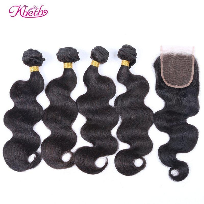 Kbeth Cheap Wholesale Italian Wavy Human Hair Extensions for Black Women Gift 2021 Summer Fashion Body Wave 4X4 Closure Hair Weft Wholesale Vendor