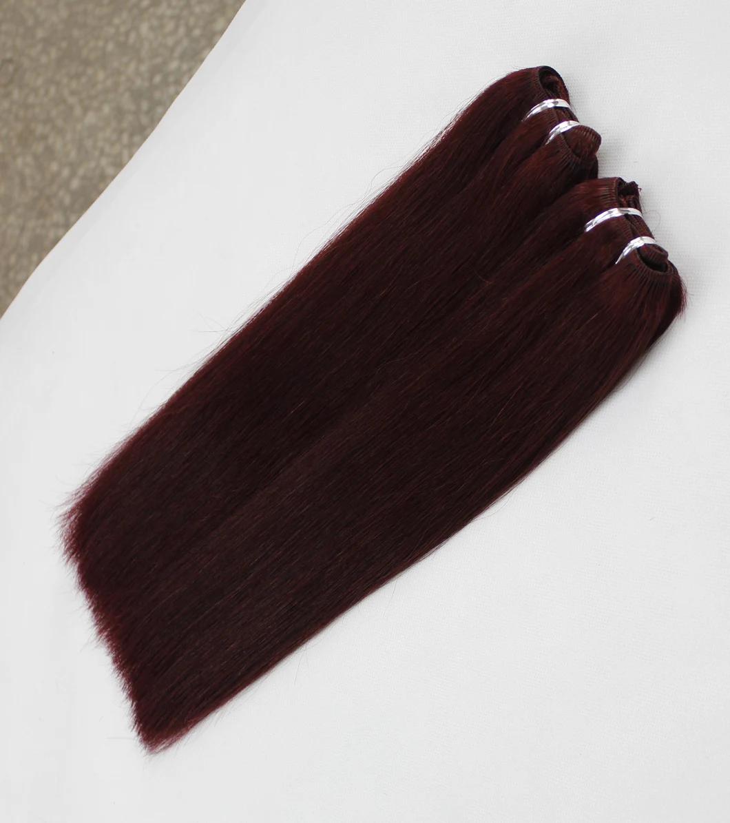 Brazilian Straight Human Hair Hair Bundles Red Color Remy Human Hair Weaving Bundles Extensions