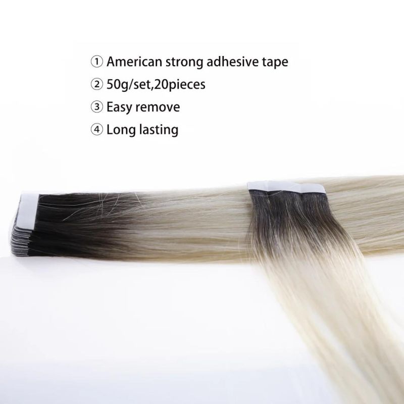 Hair for Woman Tapes Human Hair Double Drawn Good Hand Feeling Us Strong Adhesive Tape Hair Extensions for Salon
