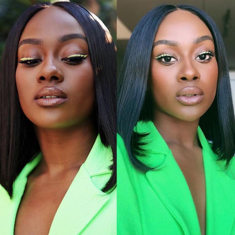 Kbeth Human Hair Wig Wholesale Side Part Lace Front Remy Cut 150 Percent Density Brazilian Straight Short Bob Custom Full Lace Part Wig for Europe Black Women