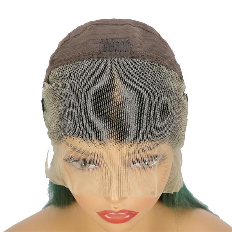 Good Looking Colorful Green Bob Wig, Ombre Color 1b Green Human Hair Bob Wig in Stock