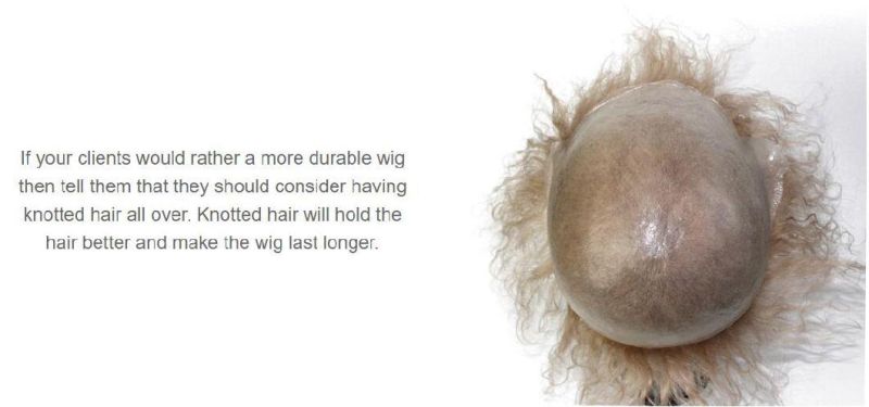 Knotted Hair Skin Base - Longer Lasting Invisible Hair Piece - Men′s First Choice Hair Replacement Wigs